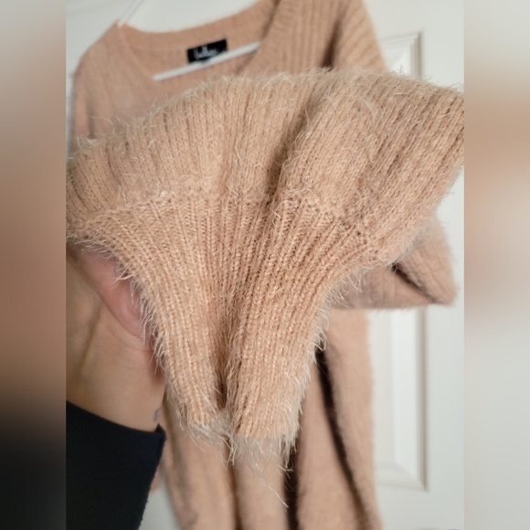 Slater Blush Pink Fuzzy Sweater Dress - Picture 6 of 7